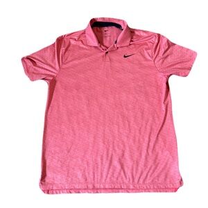 Nike Large Red Stripe Polo Golf Shirt